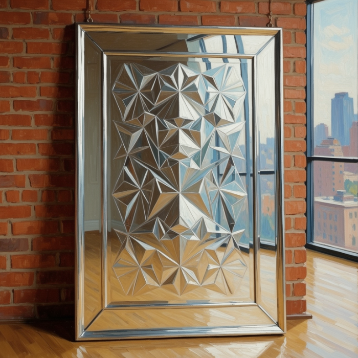 Miroir gravé sur mesure installé